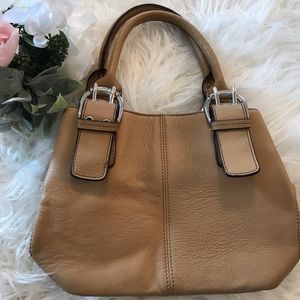 Tignanello Tan Leather Tote Purse